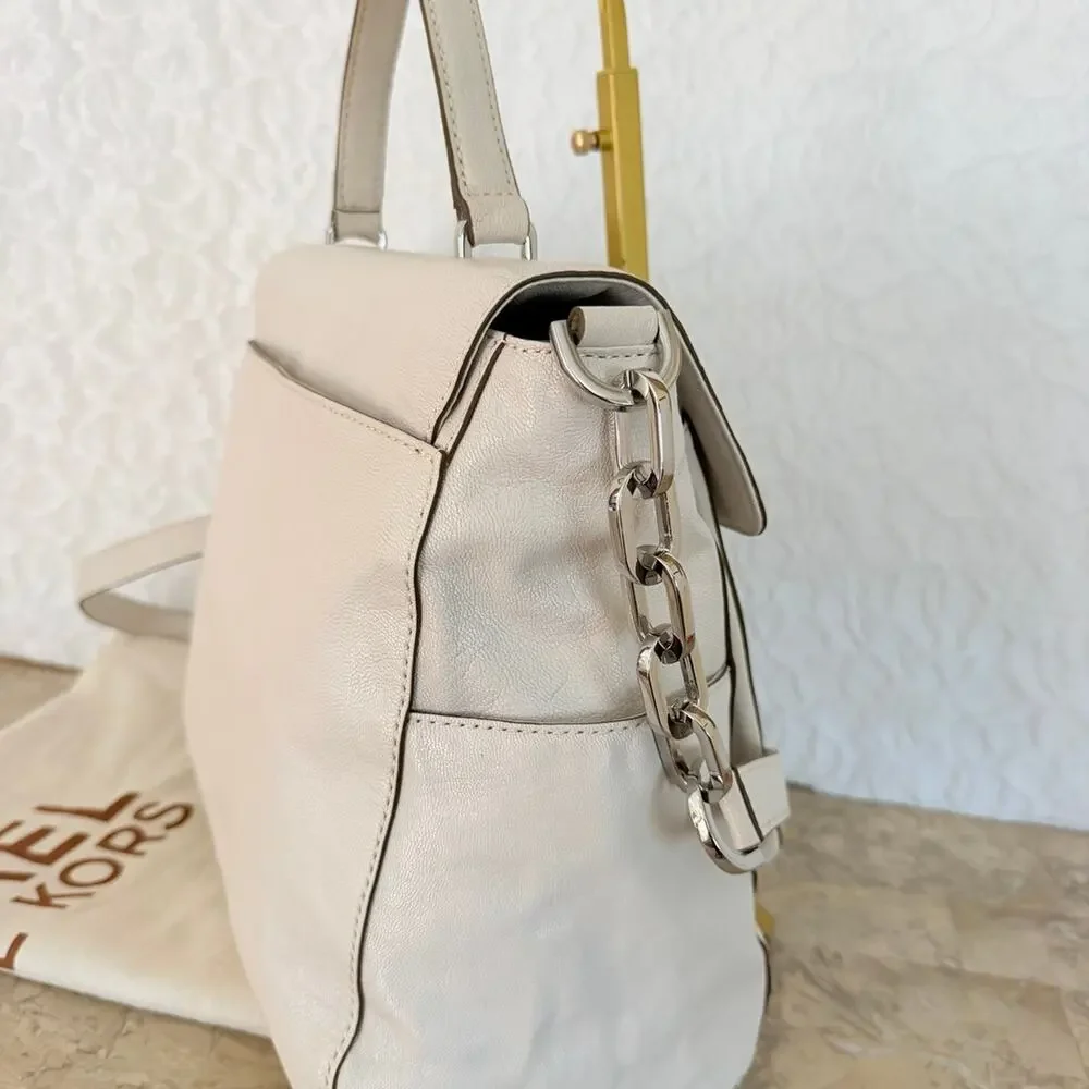 MICHAEL KORS Sloan vanilla/cream caviar textured leather shoulder bag crossbody
